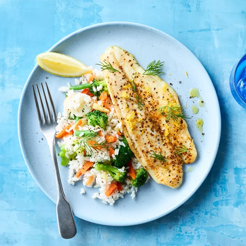 2 PCS Whiting Fish with Rice & Salad